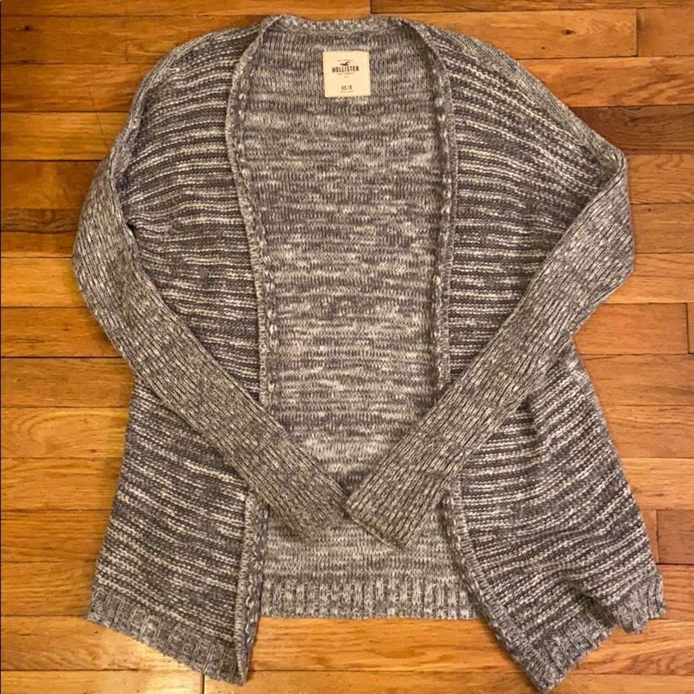 Gray Hollister Knit Cardigan